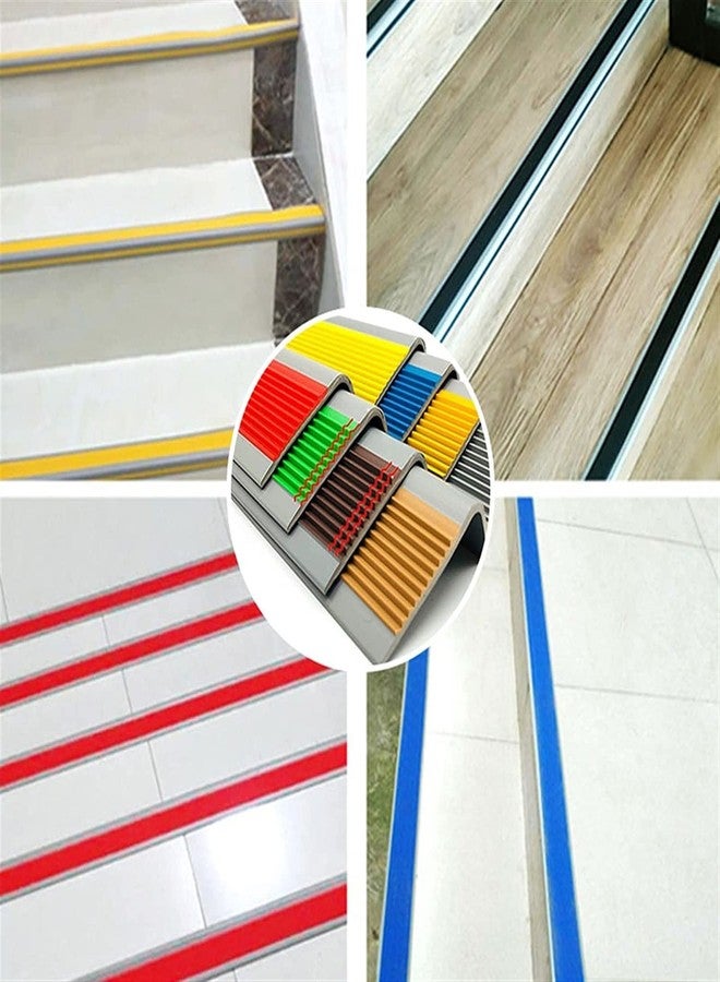 Tusig® Self-Adhesive Rubber Step Protector Edge Trim Strips,L-Shaped Corner Guard Staircase Threshold Strip,Anti Slip Tread, Used for Indoor Outdoor Tile Wood (Pack of 2, 2 Meter) - Image 2